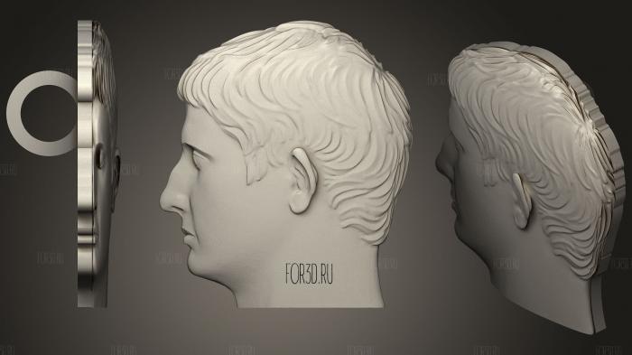 Augustus Emperor Pendant stl model for CNC